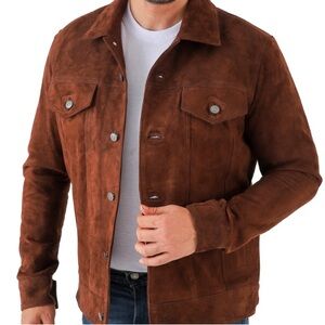 BRAND NEW Logan Suede Dark Brown Jacket XXXL